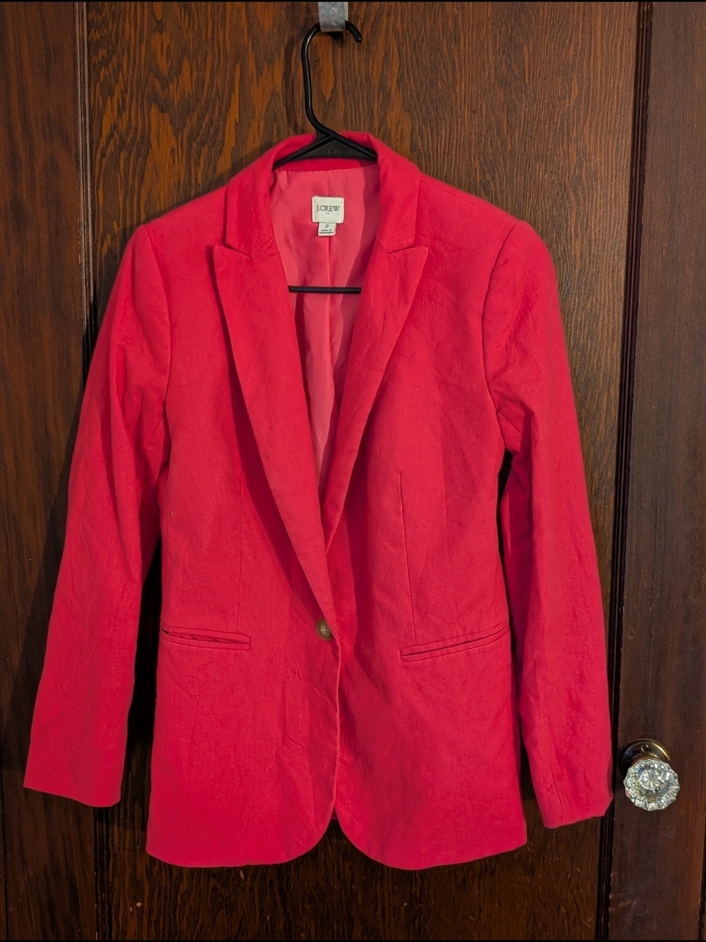 J. Crew Bright Pink Single-Button Blazer